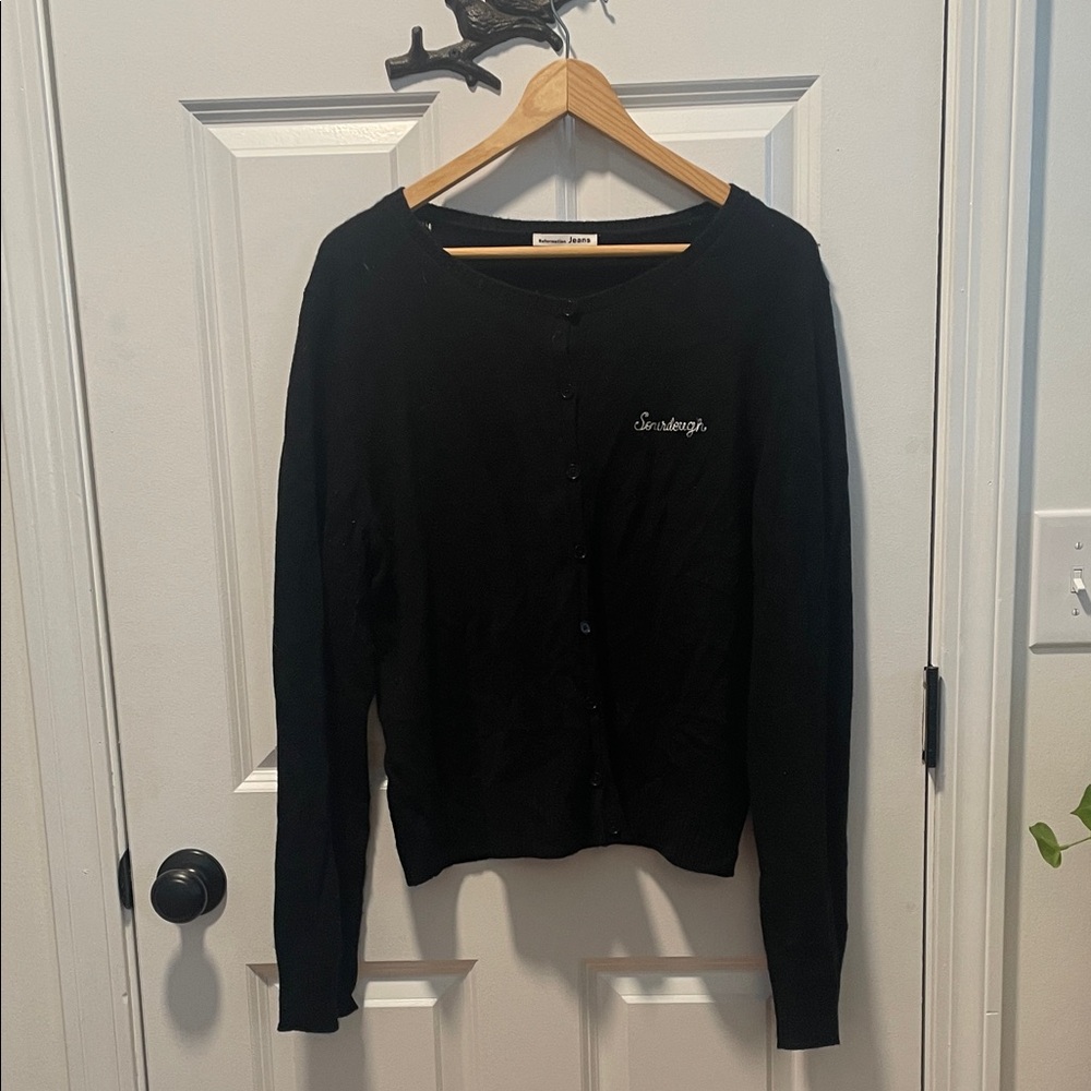 Reformation Sourdough Cashmere Black Sweater